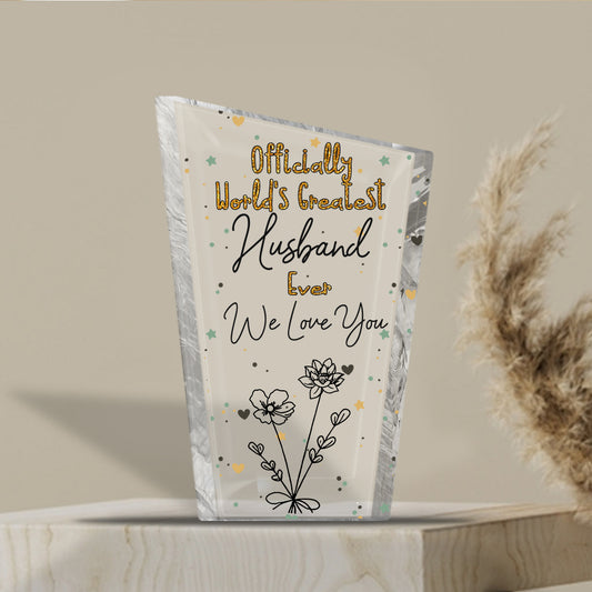 Officiellement la meilleure maman du monde ! – Cadeau pour maman, grand-mère, épouse, papa, grand-père, mari – Plaque acrylique personnalisée.