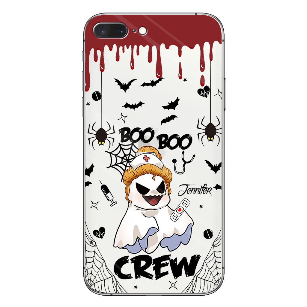 Boo Boo Crew - Étui de téléphone transparent personnalisé pour infirmière