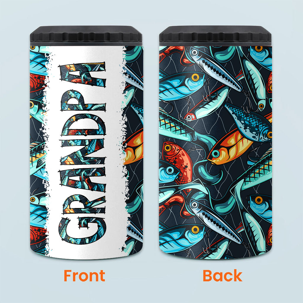 Reel Cool Dad - Fishing gift for dad, grandpa, him, husband - Personalized Can Cooler