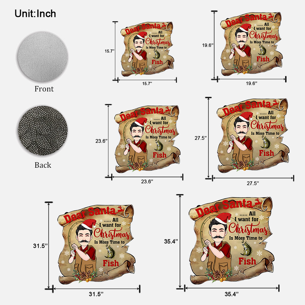 Cher Père Noël - Paillasson personnalisé en forme de pêche
