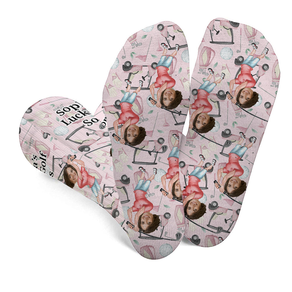 Chaussettes de golf personnalisées avec photo humoristique - Golfeur rigolo