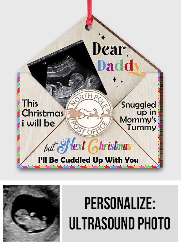 Je serai blottie contre toi - Ornement de grossesse personnalisé