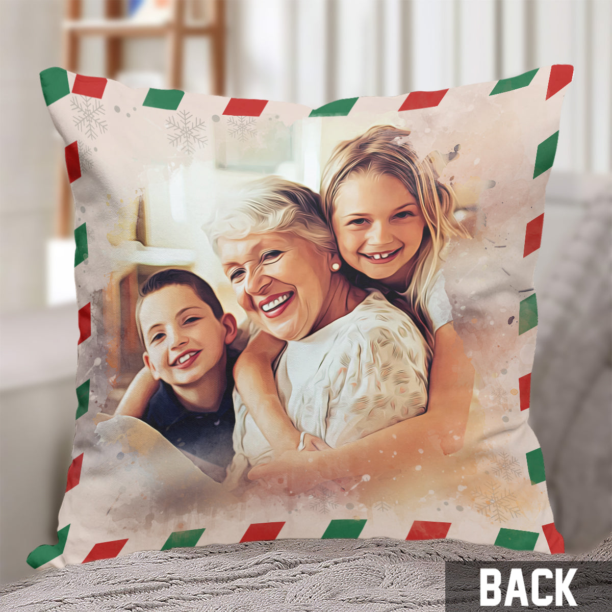 Dear Nana Postcard - Personalized Grandma Throw Pillow