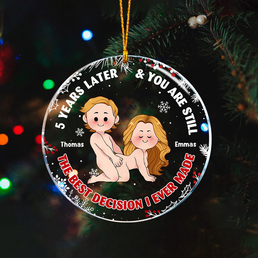 The Best Decision - Personalized Couple Transparent Ornament