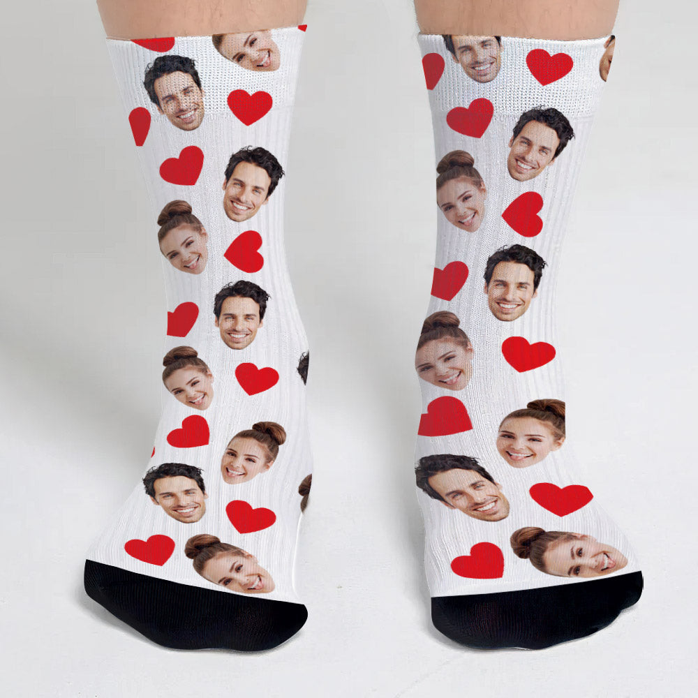 Chaussettes personnalisées pour couples avec motif d'icônes amusantes