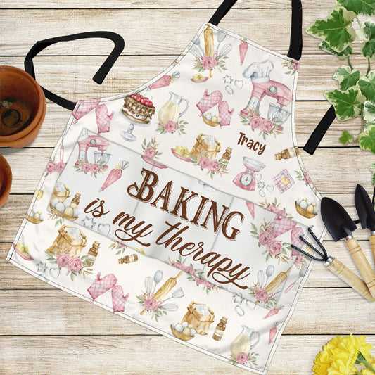 La pâtisserie, ma thérapie - Tablier de pâtisserie personnalisé
