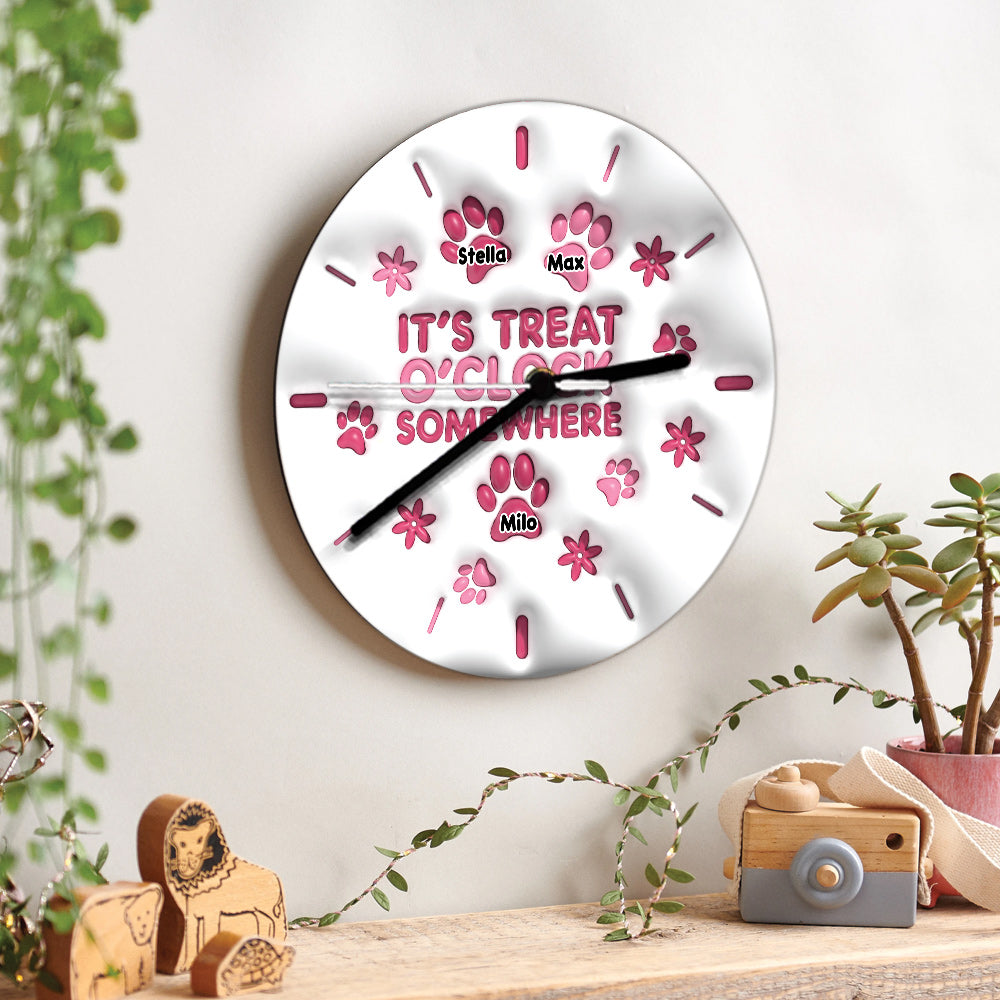 It’s Treat O’clock Somewhere - Personalized Dog Wall Clock