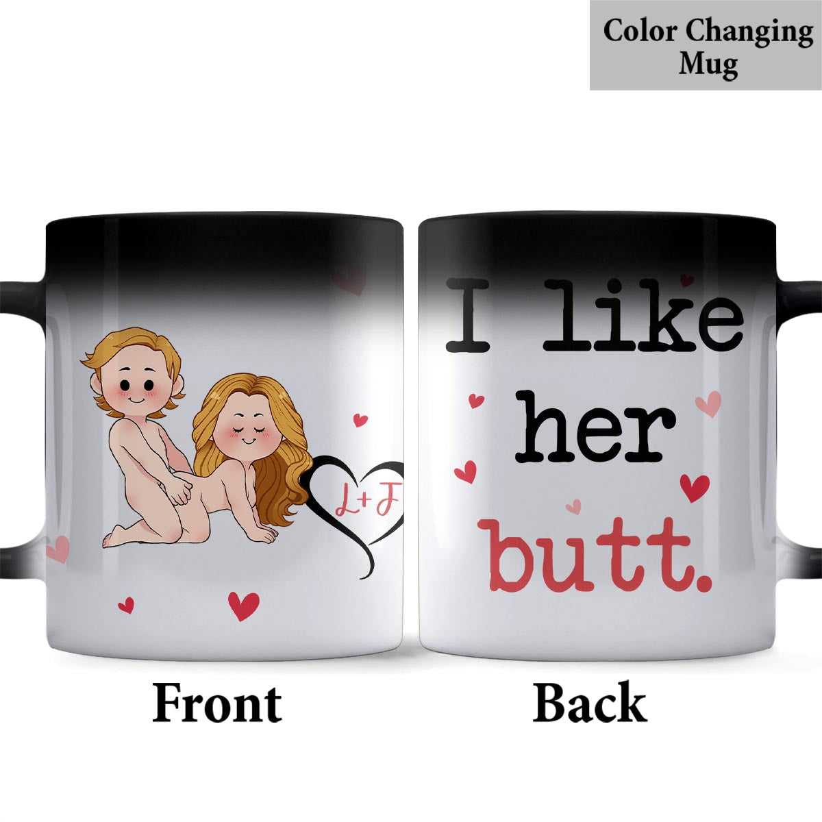J'aime sa barbe, j'aime ses fesses - Mug personnalisé pour couple