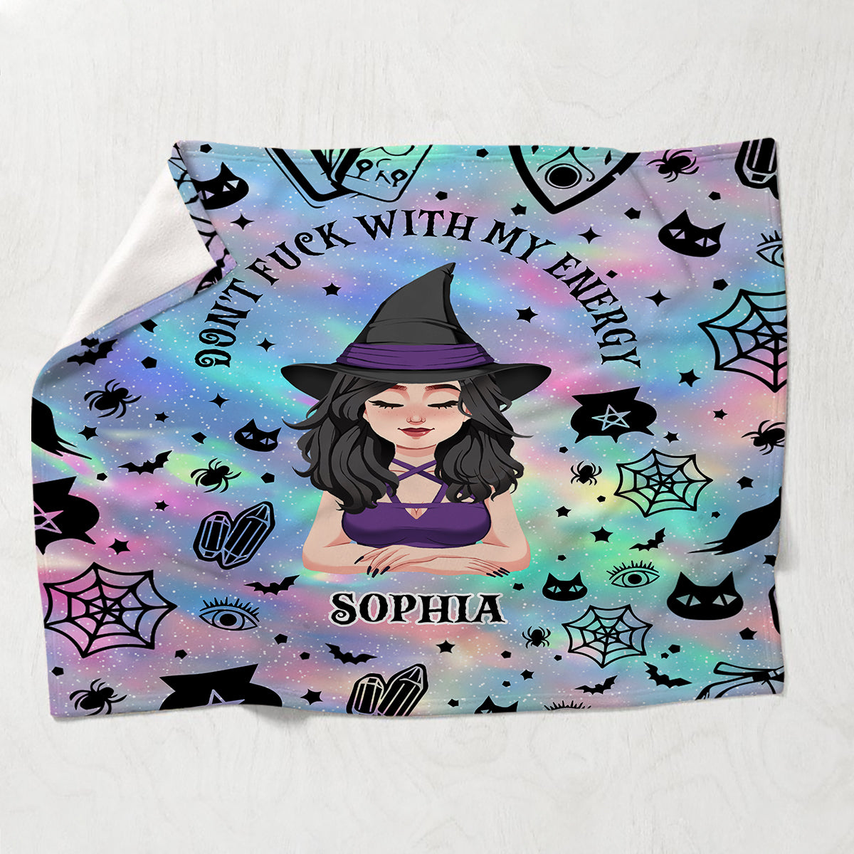 Don't F With My Energy - Personalized Witch Blanket