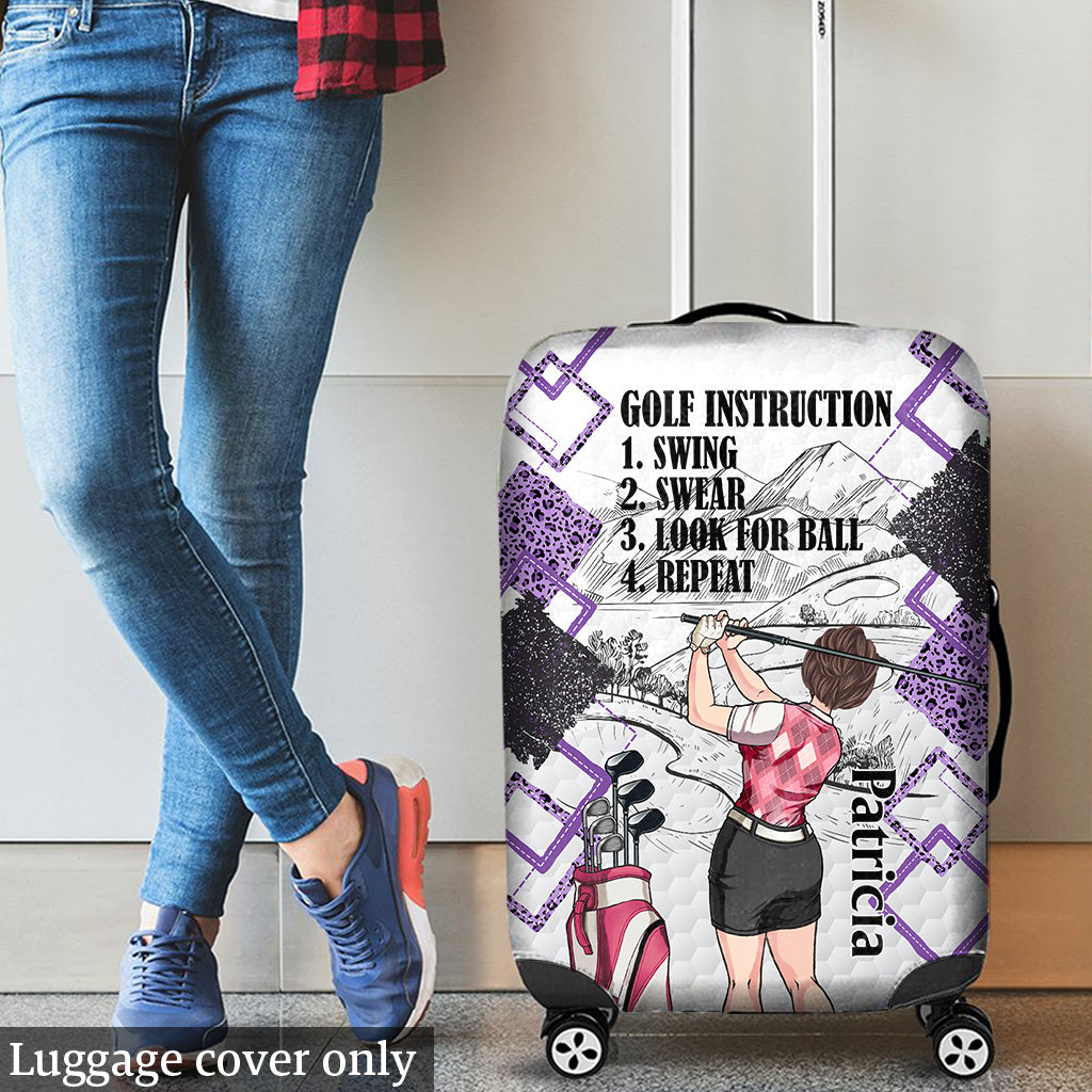 Just A Girl - Golf gift for her, wife, mom, grandma, girlfriend - Personalized Luggage Cover