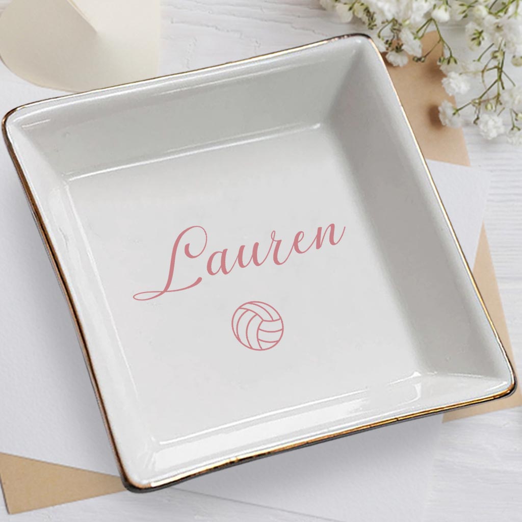 Porte-bijoux de volley-ball personnalisé « Fille au volley-ball »