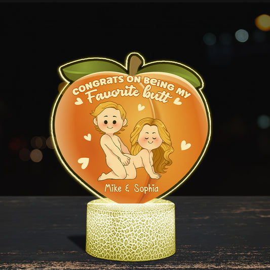 Congrats On Being My Favorite - gift for husband, wife, boyfriend, girlfriend - Personalized Shaped Plaque Light Base