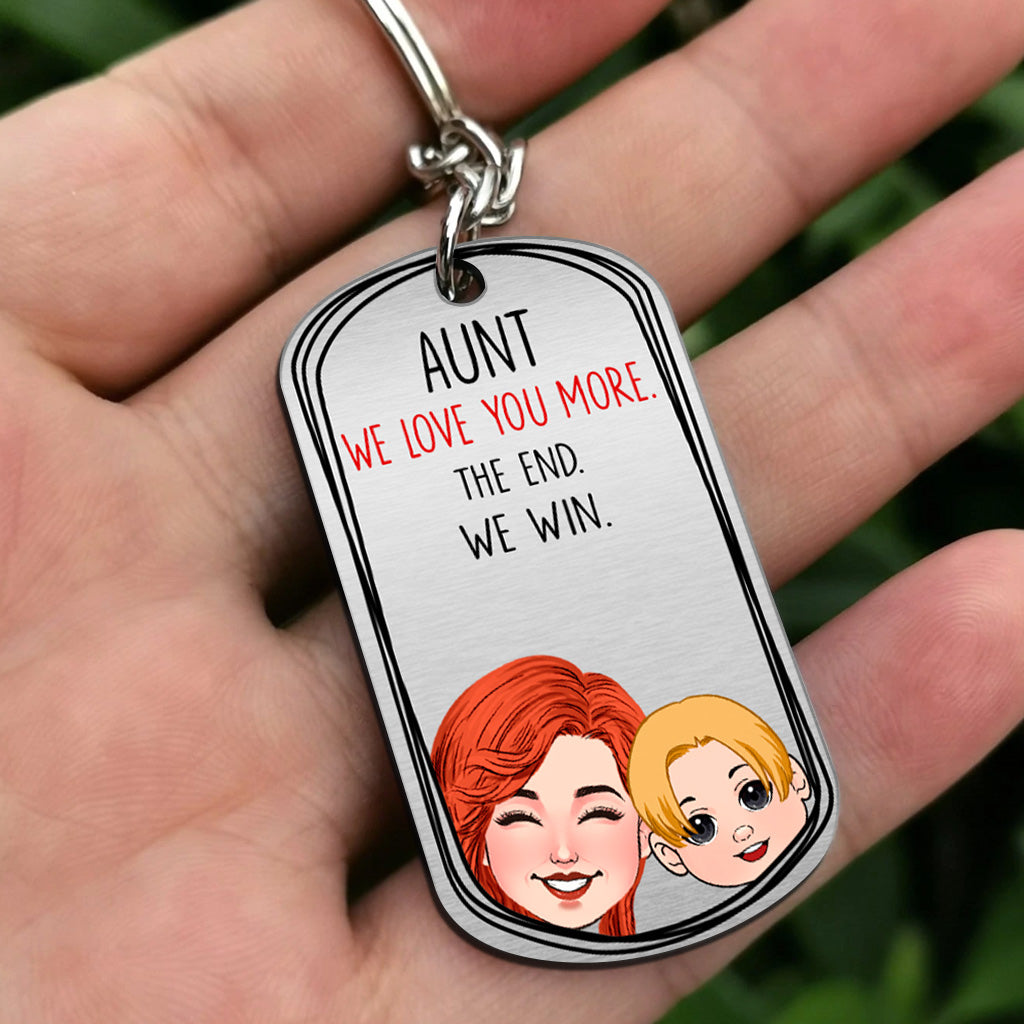 Papa, je t'aime plus que tout - Porte-clés personnalisé en acier inoxydable - Cadeau pour papa, grand-mère, grand-père, maman, oncle, tante