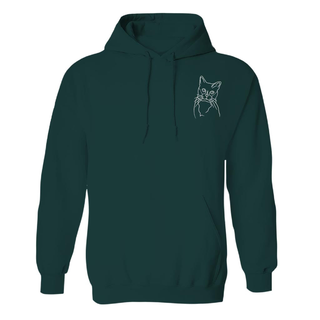 Sweat à capuche brodé personnalisé avec motif de chat