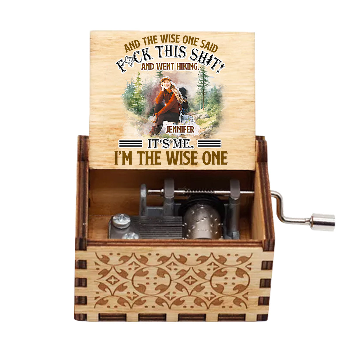 Et le sage dit - Boîte à musique à manivelle personnalisée pour la randonnée