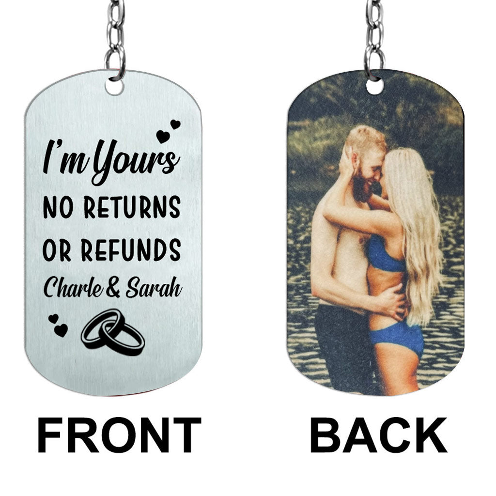 Je suis à toi - Cadeau pour couple (mari, petit ami, femme, petite amie) - Porte-clés personnalisé en acier inoxydable