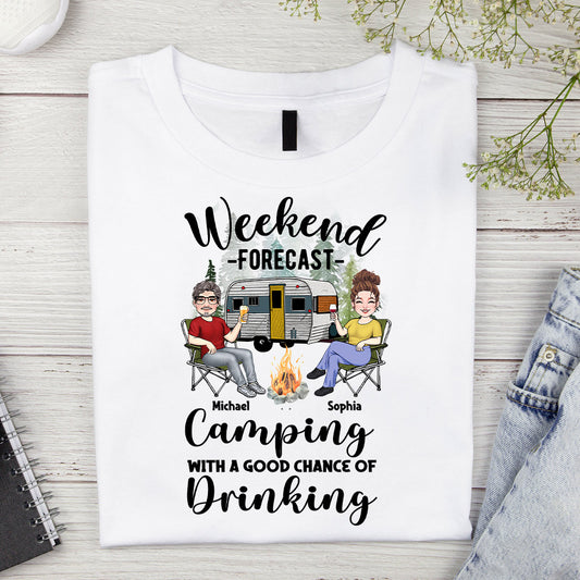 Prévisions du week-end - T-shirt et sweat à capuche de camping personnalisés