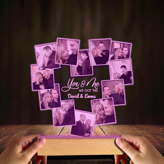 Toi et moi, on gère ! – Cadeau pour mari, femme, petit ami, petite amie – Plaque lumineuse personnalisée