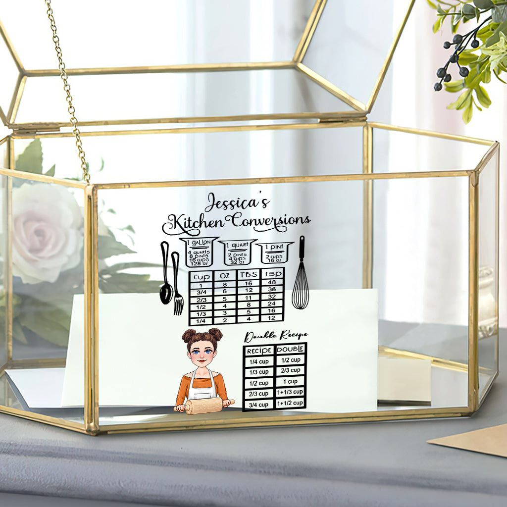 Conversions de mesures de cuisine - Cadeau culinaire pour maman, épouse, elle - Autocollant personnalisé