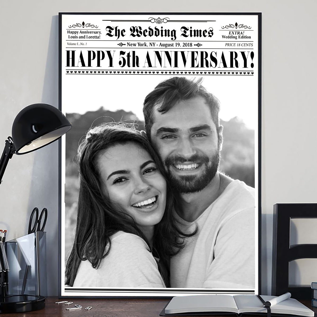 Le temps du mariage - Toile et affiche personnalisées pour mari et femme