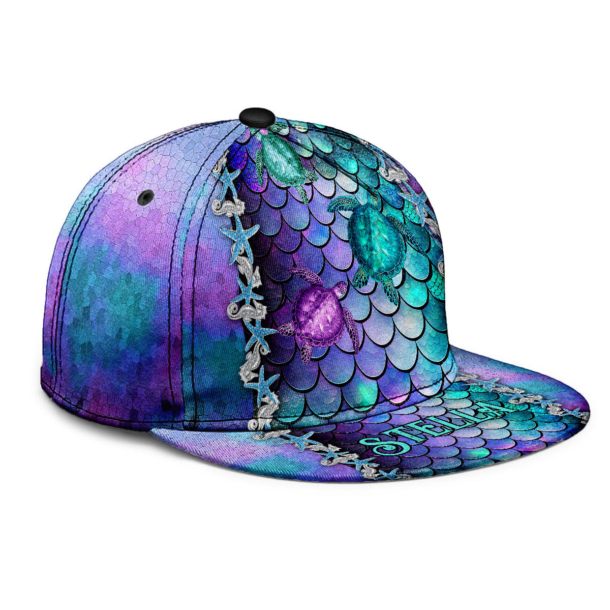 Légende de l'océan bleu - Casquette personnalisée Tortue