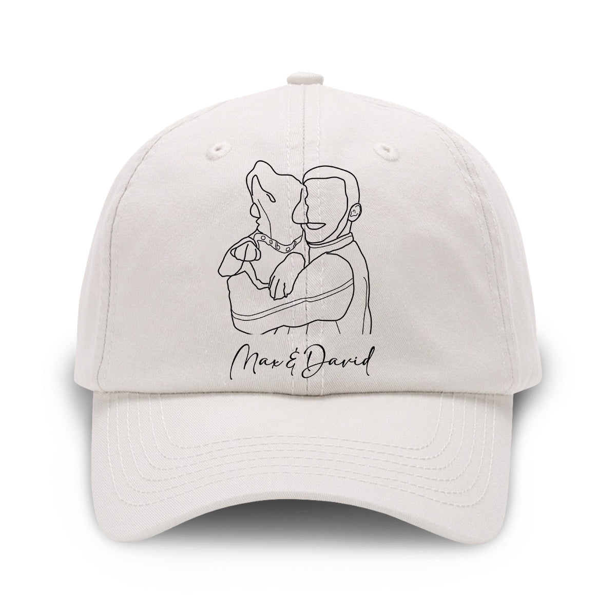 Casquette classique brodée avec photo personnalisée pour chien