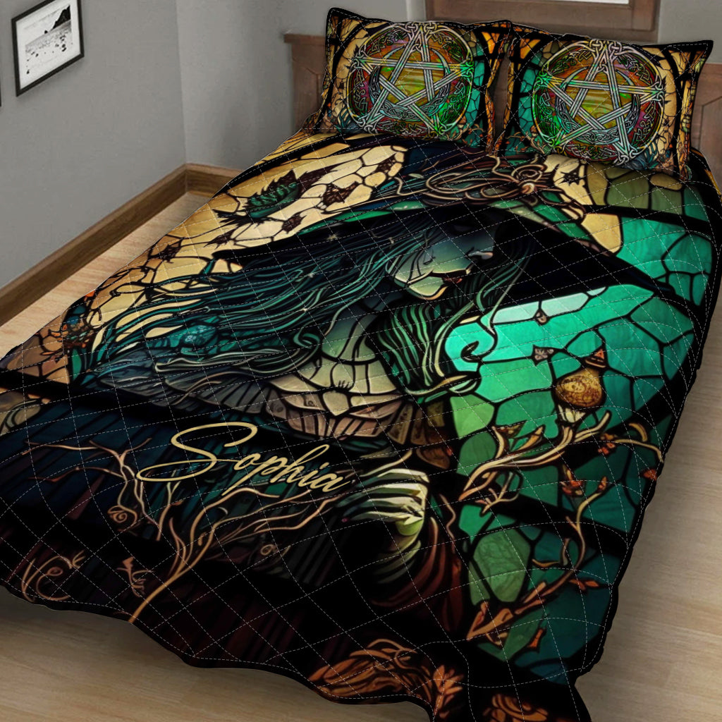 Sorcière mystérieuse - Ensemble de courtepointe personnalisé sur le thème de la sorcière