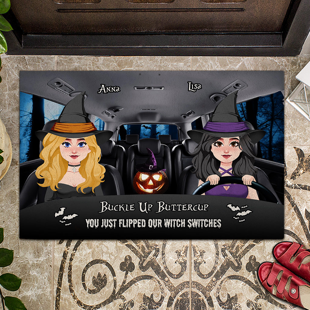 Buckle Up Buttercup - Personalized Witch Doormat