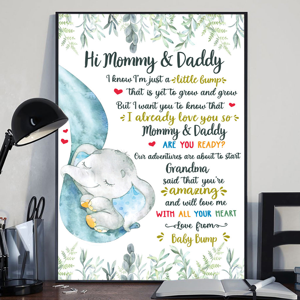 Amour du ventre rond - Toile et affiche personnalisées pour maman