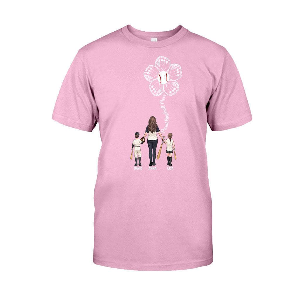 Maman fière de joueur de baseball - T-shirt et sweat à capuche personnalisés sur le thème du baseball