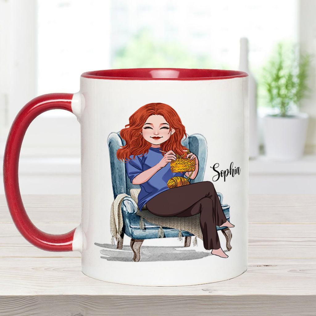 Je suis crocheteuse à mes heures perdues - Mug personnalisé à motif crochet