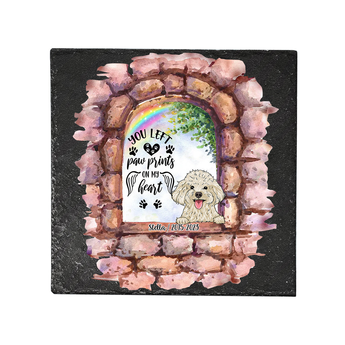 Plus à mes côtés - Pierre carrée personnalisée pour chien