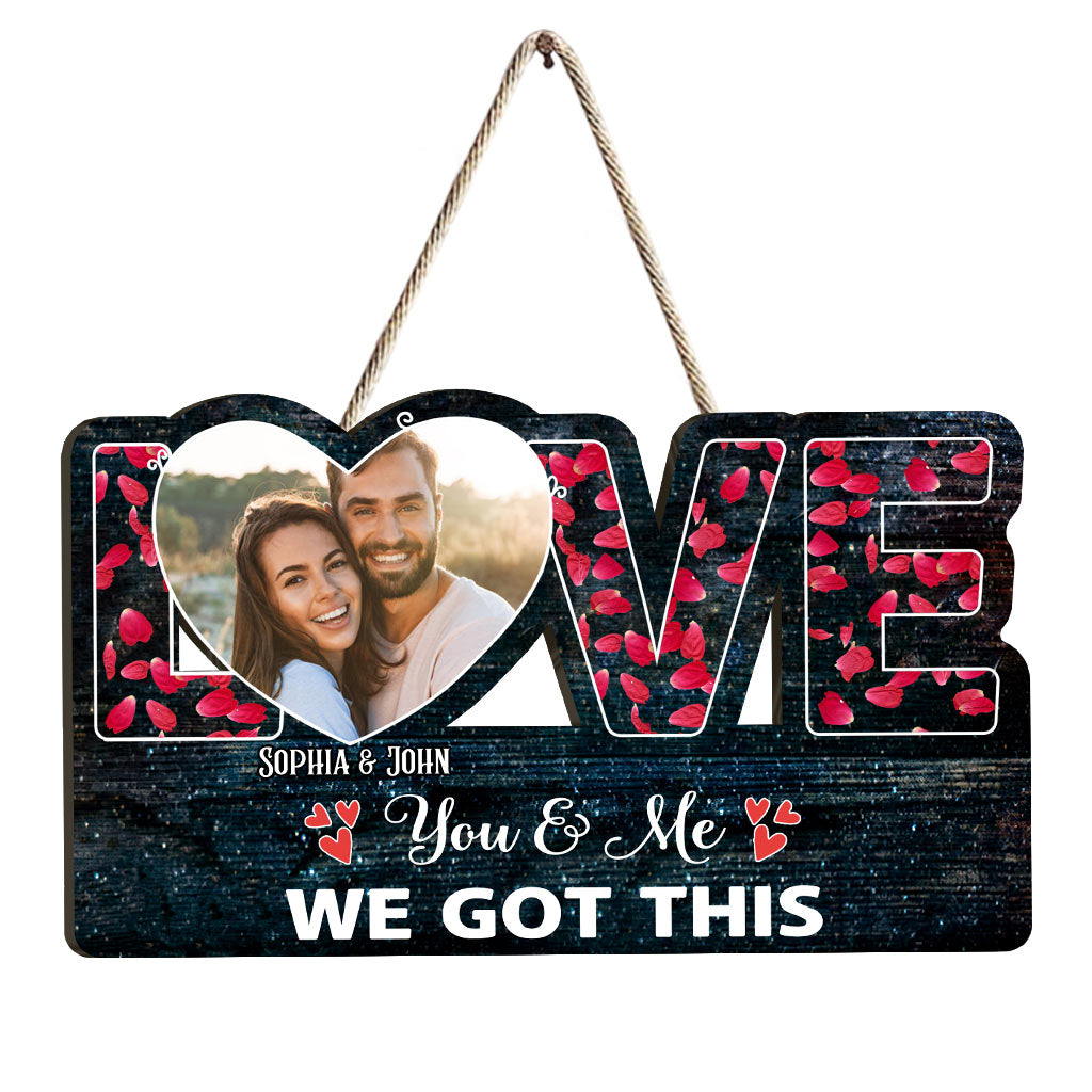 « This Is Us » - Cadeau pour couple (mari, femme, petit ami, petite amie) - Panneau en bois personnalisé