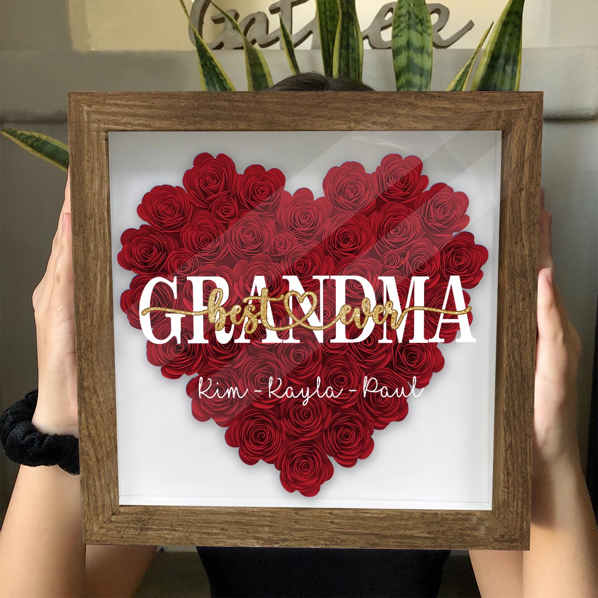 Meilleure maman du monde - Cadeau pour maman, grand-mère, grand-père, papa, tante, sœur - Boîte à fleurs personnalisée