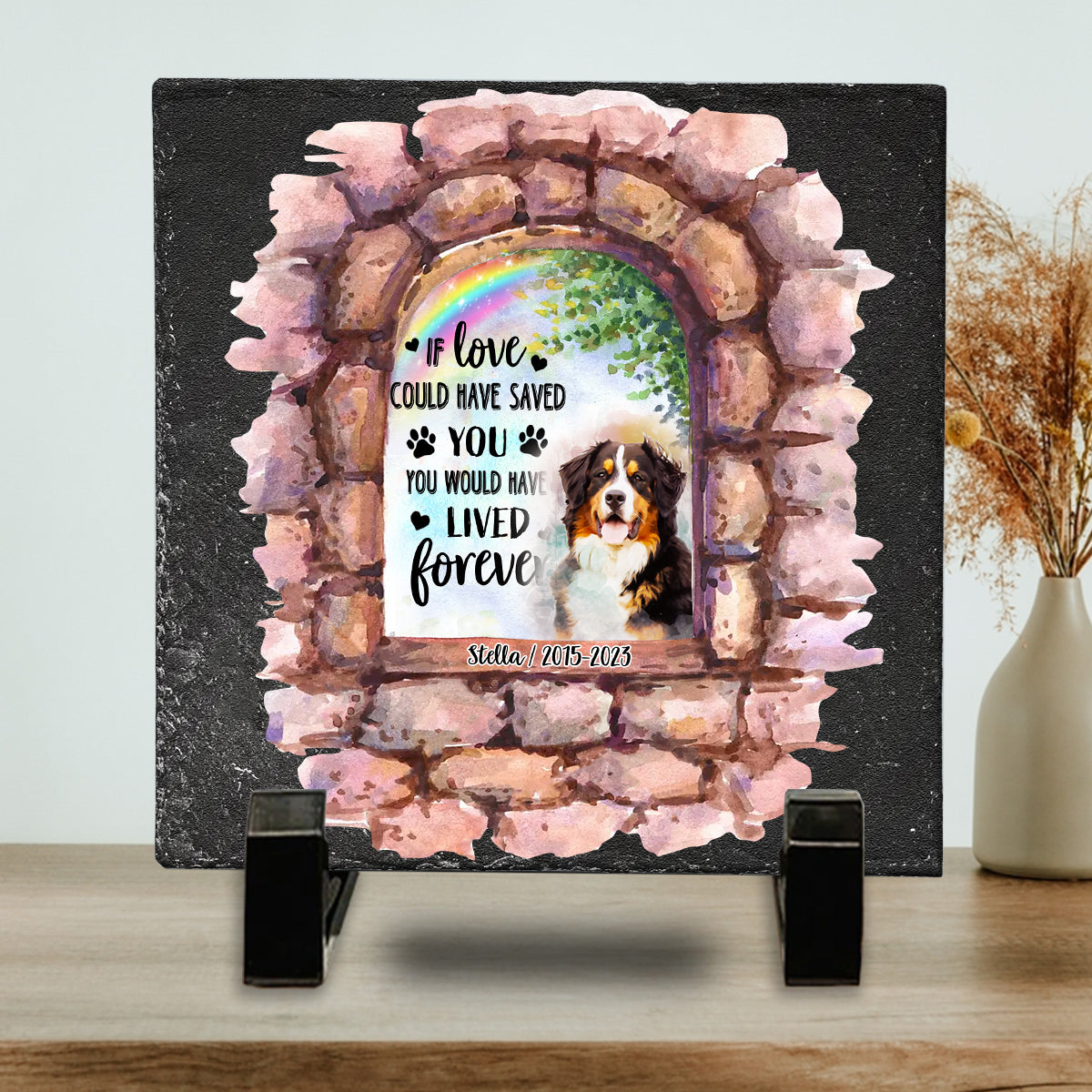 No Longer By My Side - Personalized Dog Square Shaped Stone