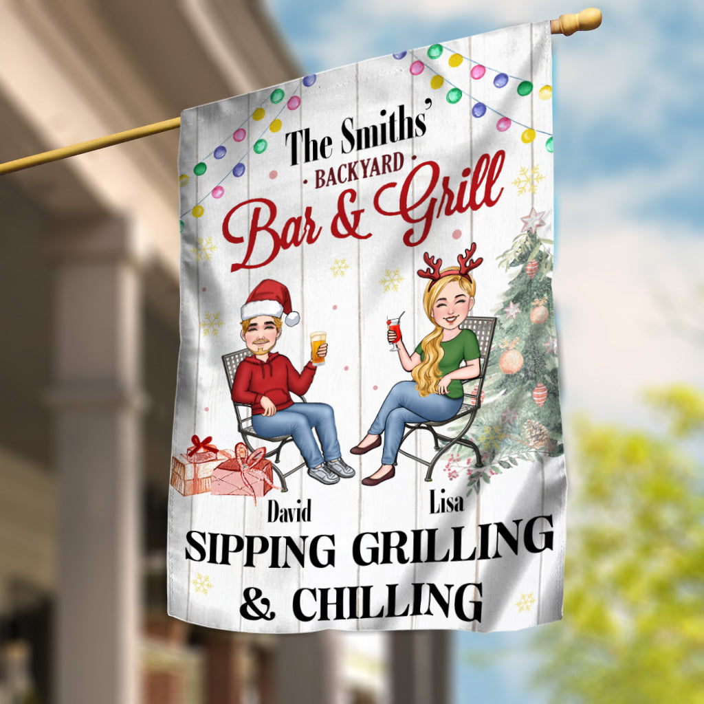 Bar & Grill - Drapeau de jardin personnalisé