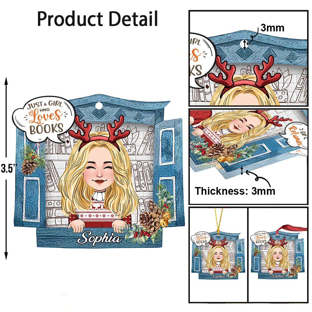 Juste une fille qui aime les livres - Ornement de livre personnalisé