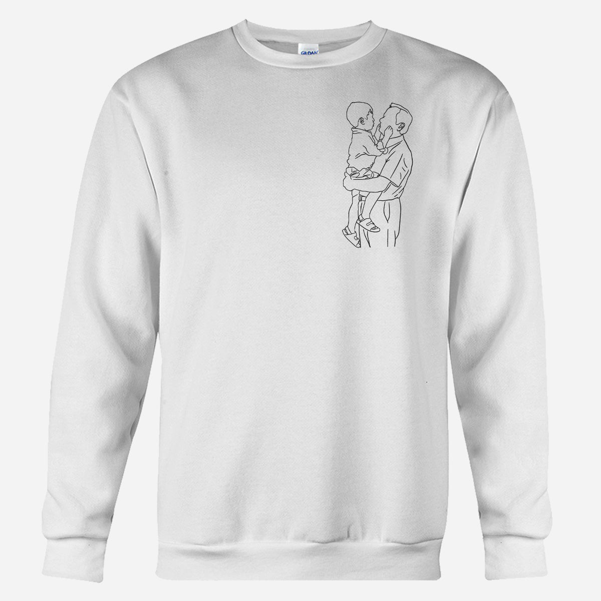 Pull brodé personnalisé pour grand-père - Illustration au trait