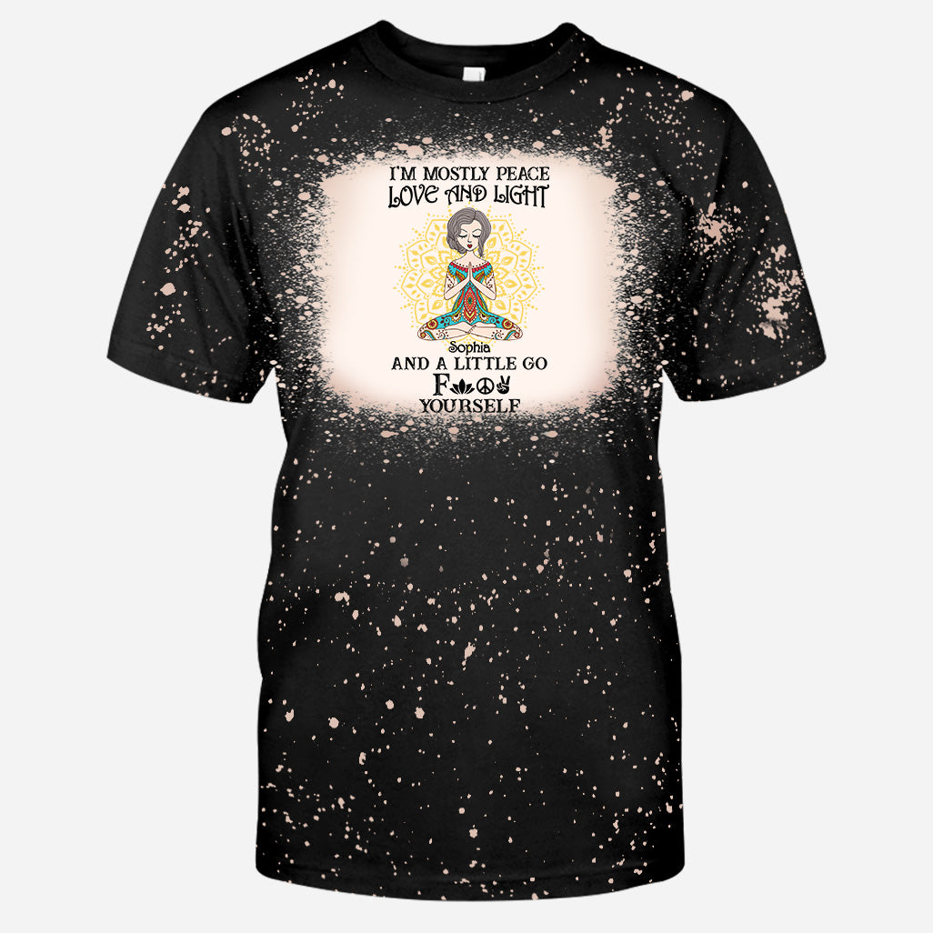Je suis surtout paix, amour et lumière - T-shirt de yoga personnalisé délavé