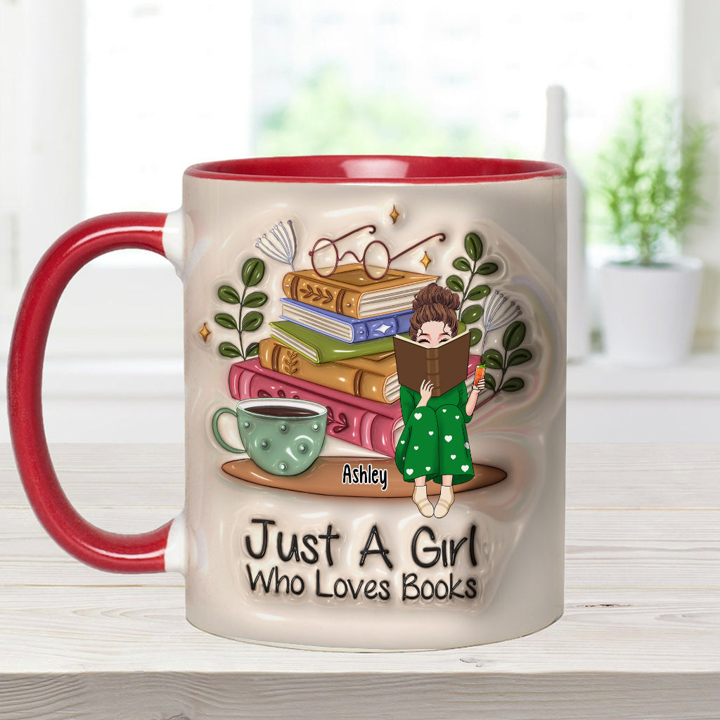 Mug personnalisé « Juste une fille qui aime les livres »