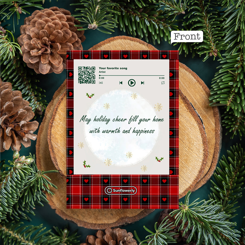 Carte de vœux personnalisée « Bonhomme de neige pour Noël » pour toute la famille