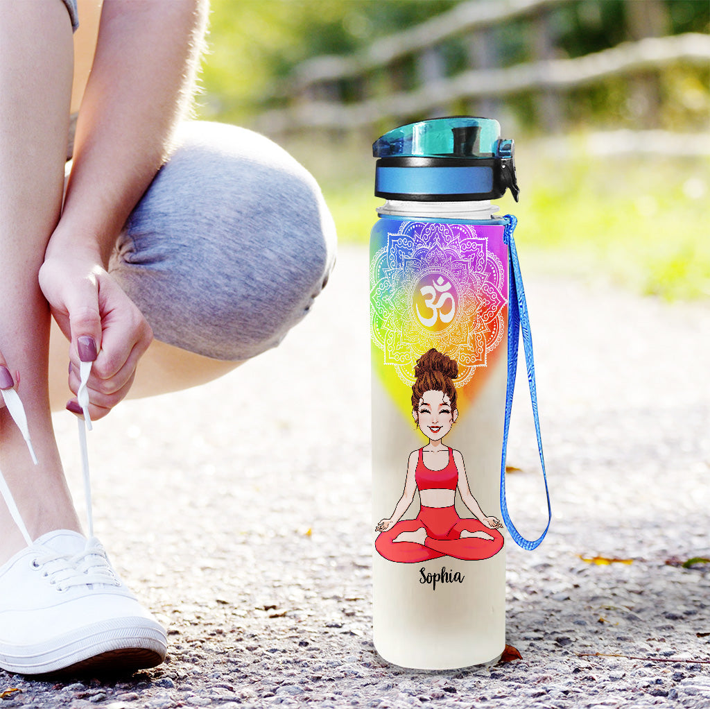 Gourde Love Yoga - Gourde personnalisée avec suivi de l'hydratation pour la pratique du yoga