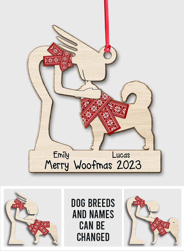 Joyeux Woofmas ! Cadeau pour les amoureux des chiens - Ornement personnalisé