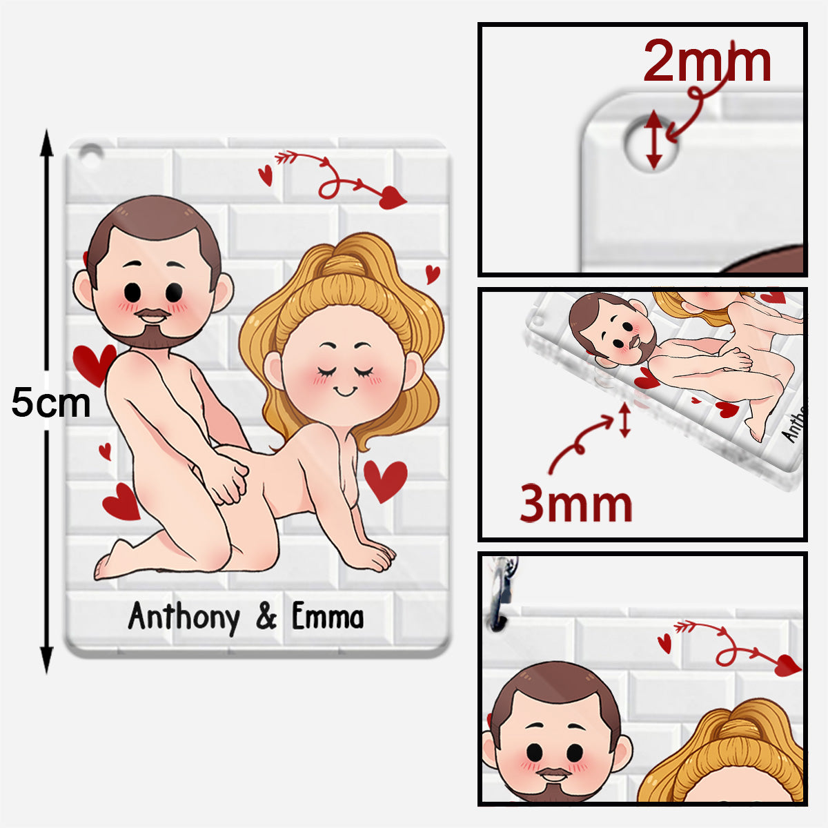 Je veux juste que tu sois heureux - Cadeau pour couple (mari, femme, petit ami, petite amie) - Porte-clés personnalisé