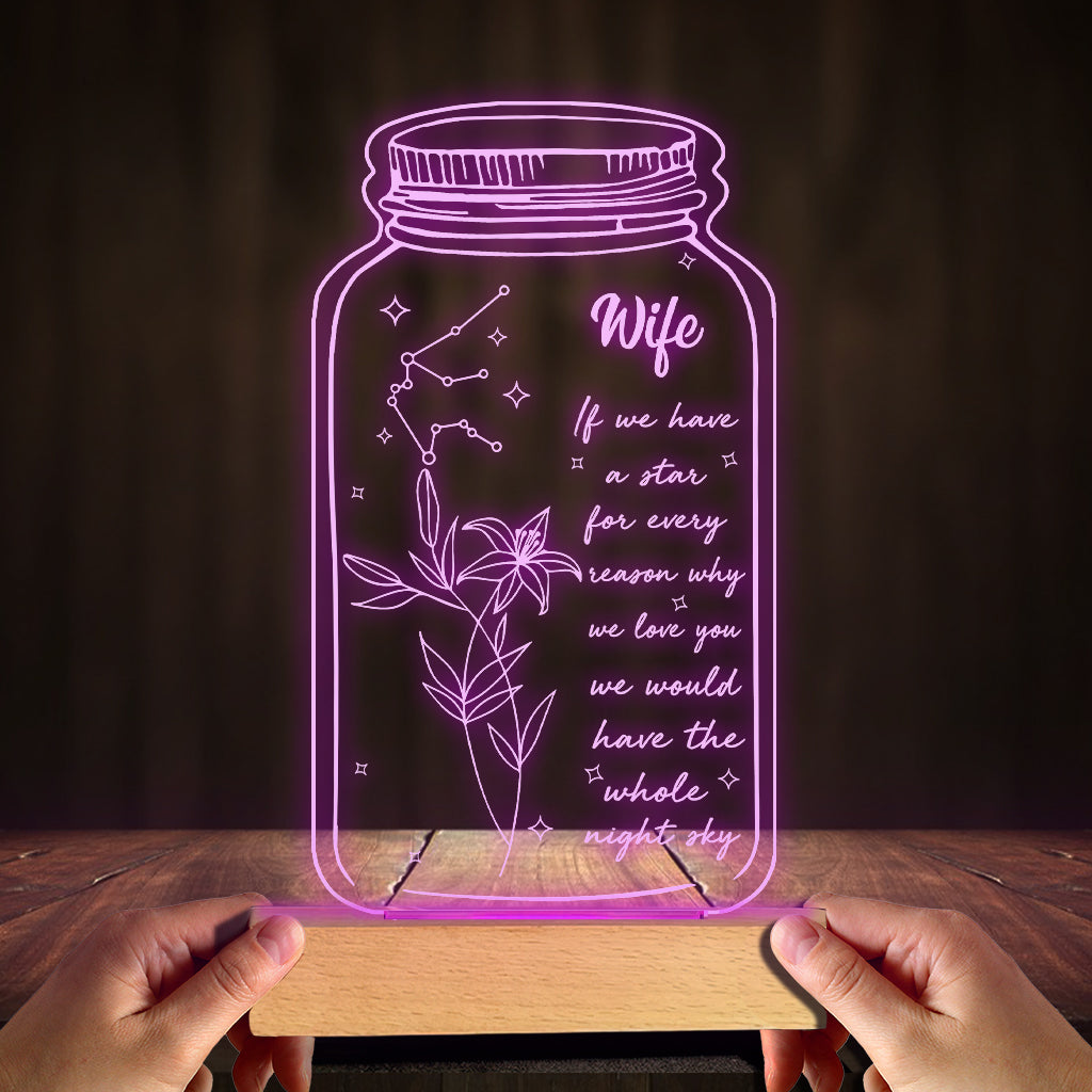 Si j'avais une étoile : Fleur de naissance et signe du zodiaque - Cadeau pour maman, grand-mère, fille, épouse, petite amie, papa, grand-père, petit ami, mari - Plaque lumineuse personnalisée