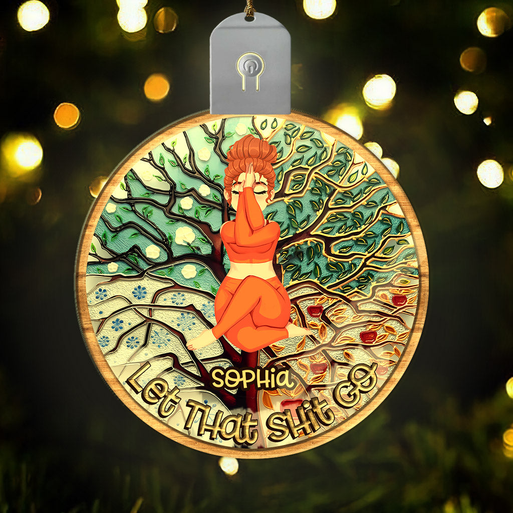 Lâchez prise - Ornement de yoga personnalisé en acrylique avec LED