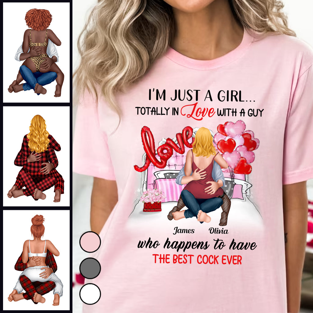 Je suis juste une fille amoureuse d'un garçon - T-shirt et sweat à capuche personnalisés pour couples