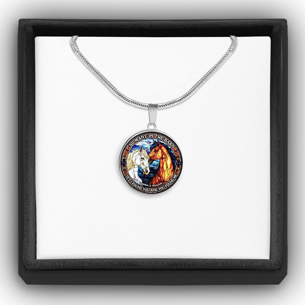 So Many In The Barn - Horse gift for husband, wife, boyfriend, girlfriend - Personalized Round Pendant Necklace