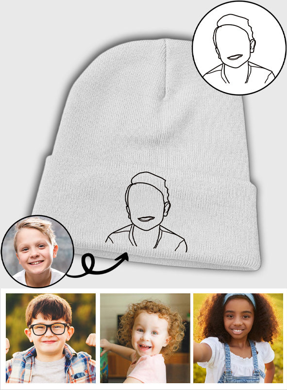 Bonnet brodé personnalisé pour enfant avec photo -