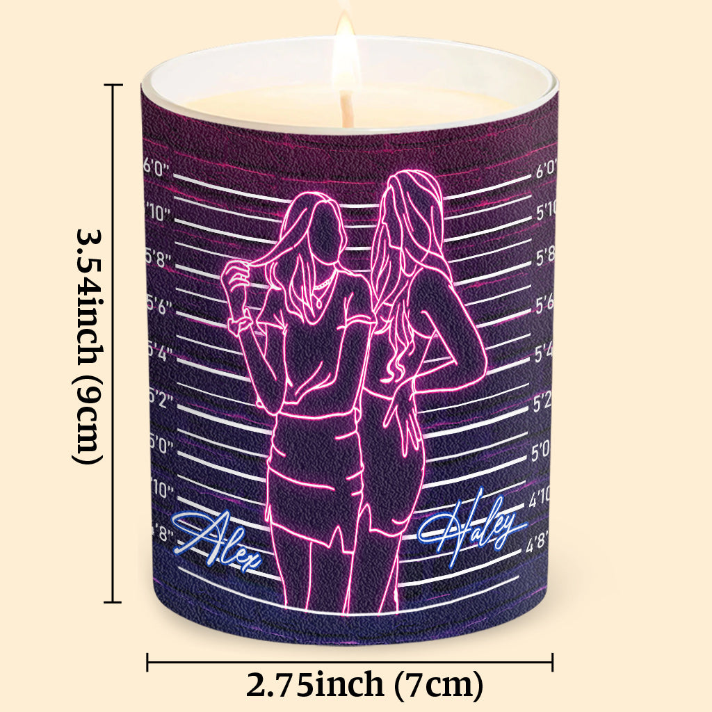 Félicitations pour être ma complice ! - Cadeau pour une amie - Bougie personnalisée avec couvercle en bois